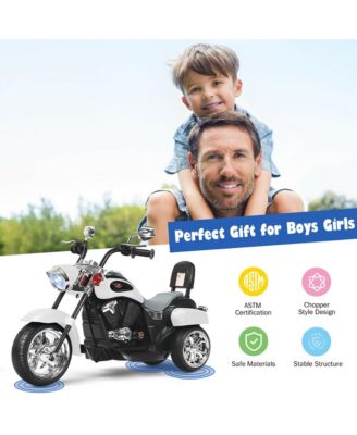 6V Kids Ride On Chopper Motorcycle 3 Wheel Trike with Headlight