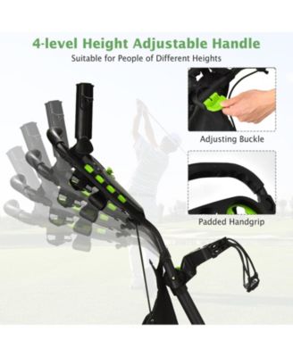 Golf Push Pull Cart with Foot Brake-Green