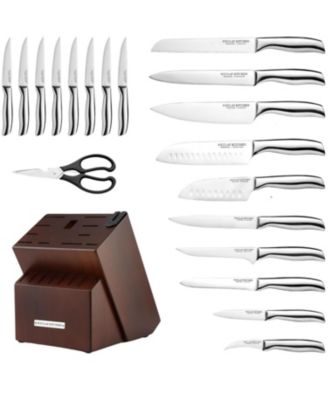 20-Piece Stainless Steel Kitchen Knife Set with Built-in Sharpener