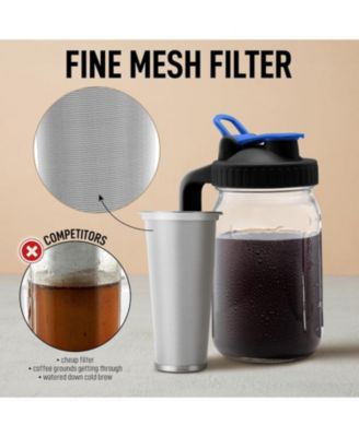 Premium Cold Brew Coffee Maker - 32oz Mason Jar With Leak-Proof Lid & Extra Thick Glass