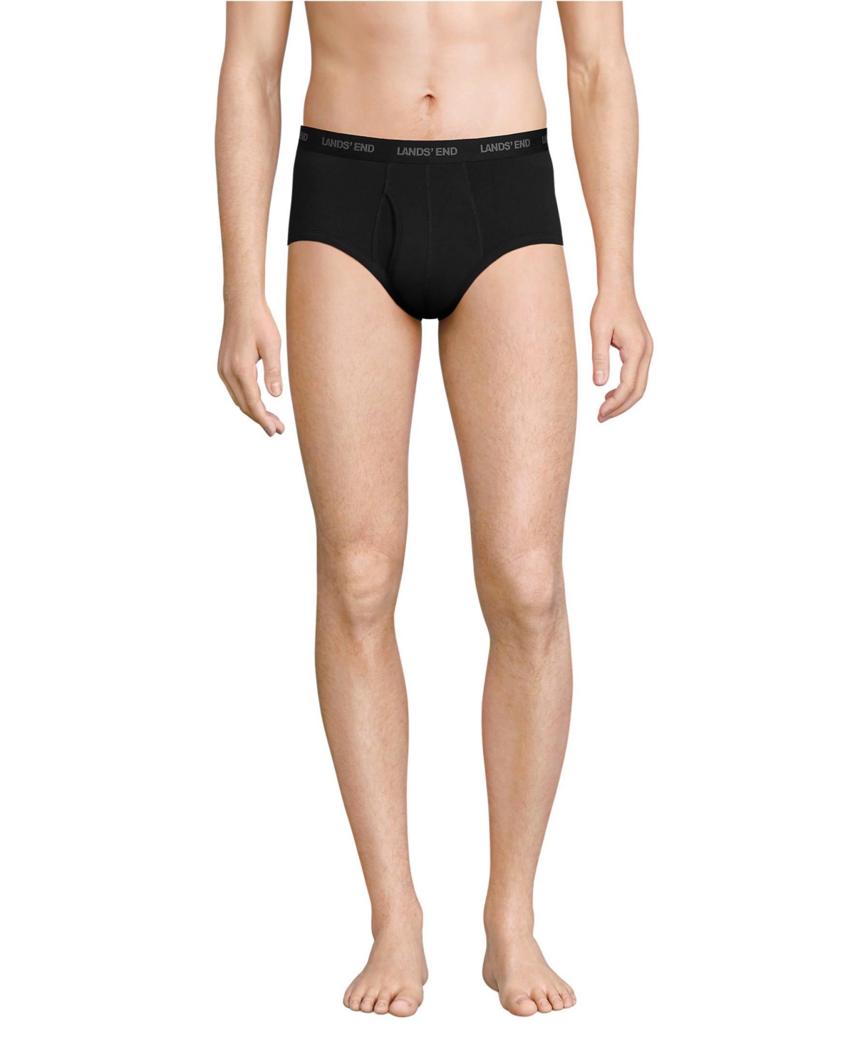 Lands' End Men's Comfort Knit Brief 3 Pack - Black 3 pack