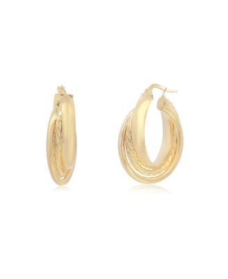 Triple Braided Gold Hoops 14K Gold