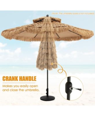 9 Feet Thatched Tiki Umbrella with 8 Ribs