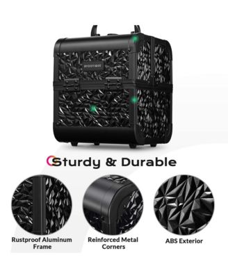 Makeup Train Case Cosmetic Organizer w/ Mirror Classic Black Artist