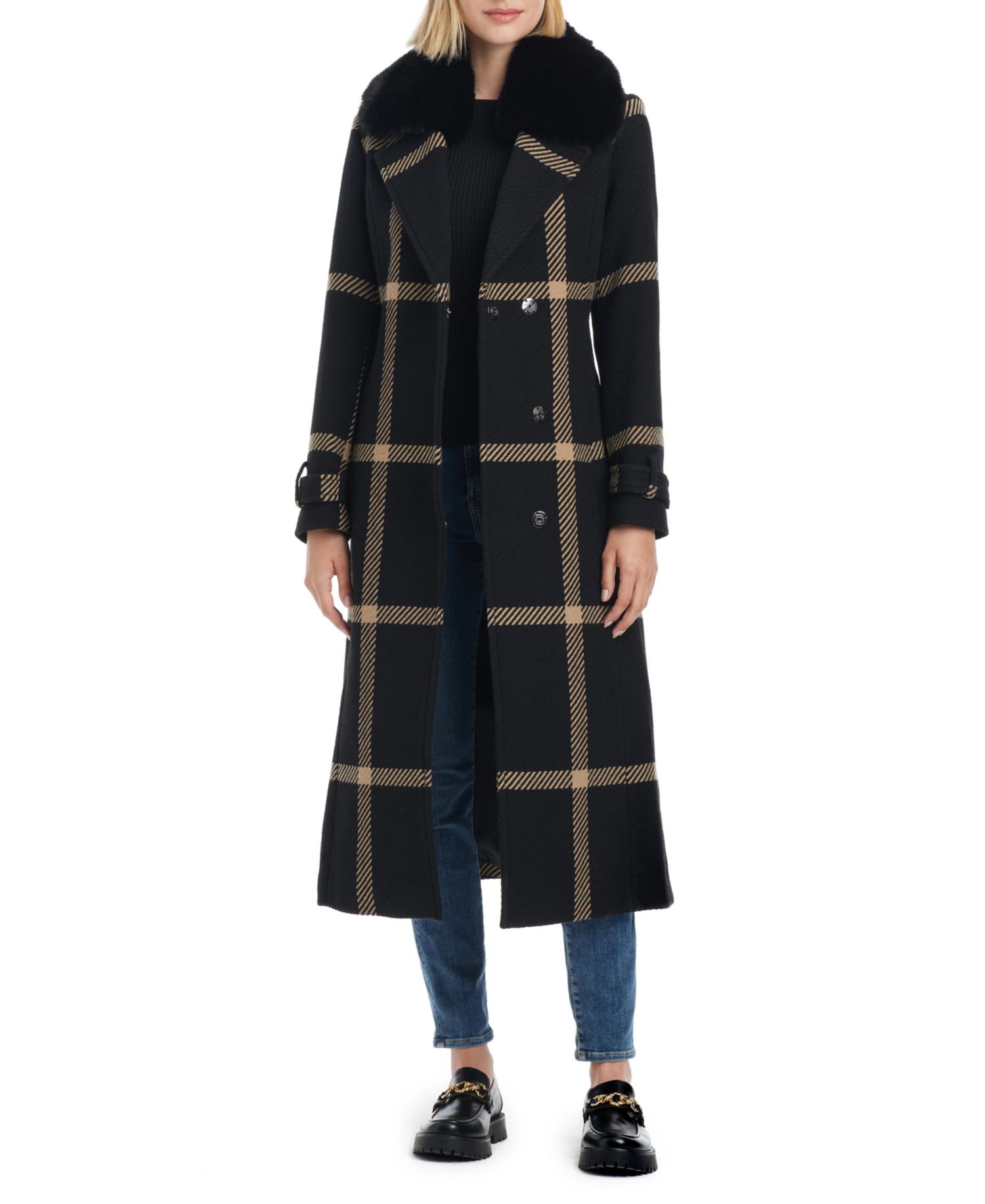 Women's Double-Breasted Maxi Wool Blend Coat