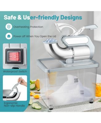 660LBS/H Commercial Ice Crusher with Dual Blades Safety On/Off Switch for Home