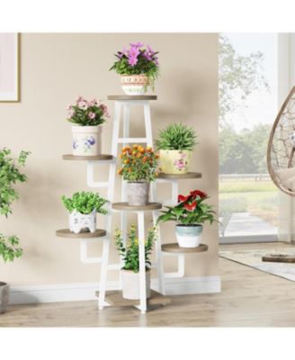 7 Tier Plant Stand Indoor, Tall Plant Shelf for Multiple Plants, Wooden Corner Plant Pots Holder Rack Flower Stand Shelf Planter Organizer for Living Room Balcony Garden