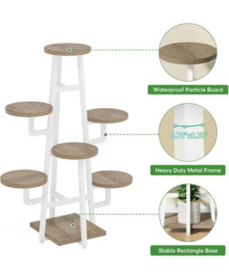 7 Tier Plant Stand Indoor, Tall Plant Shelf for Multiple Plants, Wooden Corner Plant Pots Holder Rack Flower Stand Shelf Planter Organizer for Living Room Balcony Garden
