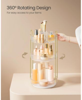 3-Tier Round Rotating Skincare Organizer for Bathroom Countertops