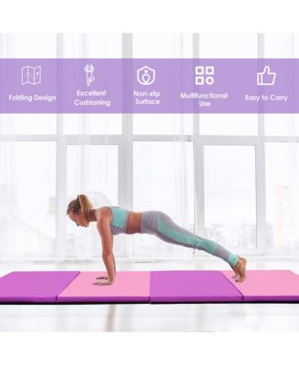 4'x 10'x 2''Folding Gymnastics Tumbling Mat Indoor Outdoor Gym Stretching Yoga