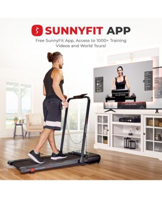 Pacer Dual Mode Walking/Running Treadmill with 6-Level Auto Incline, Remote Control & Exclusive SunnyFit App Bluetooth Connectivity