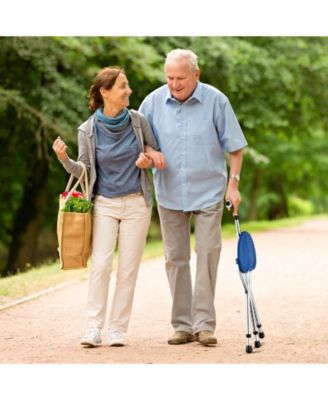 Lightweight Adjustable Folding Cane Seat with Light-Blue