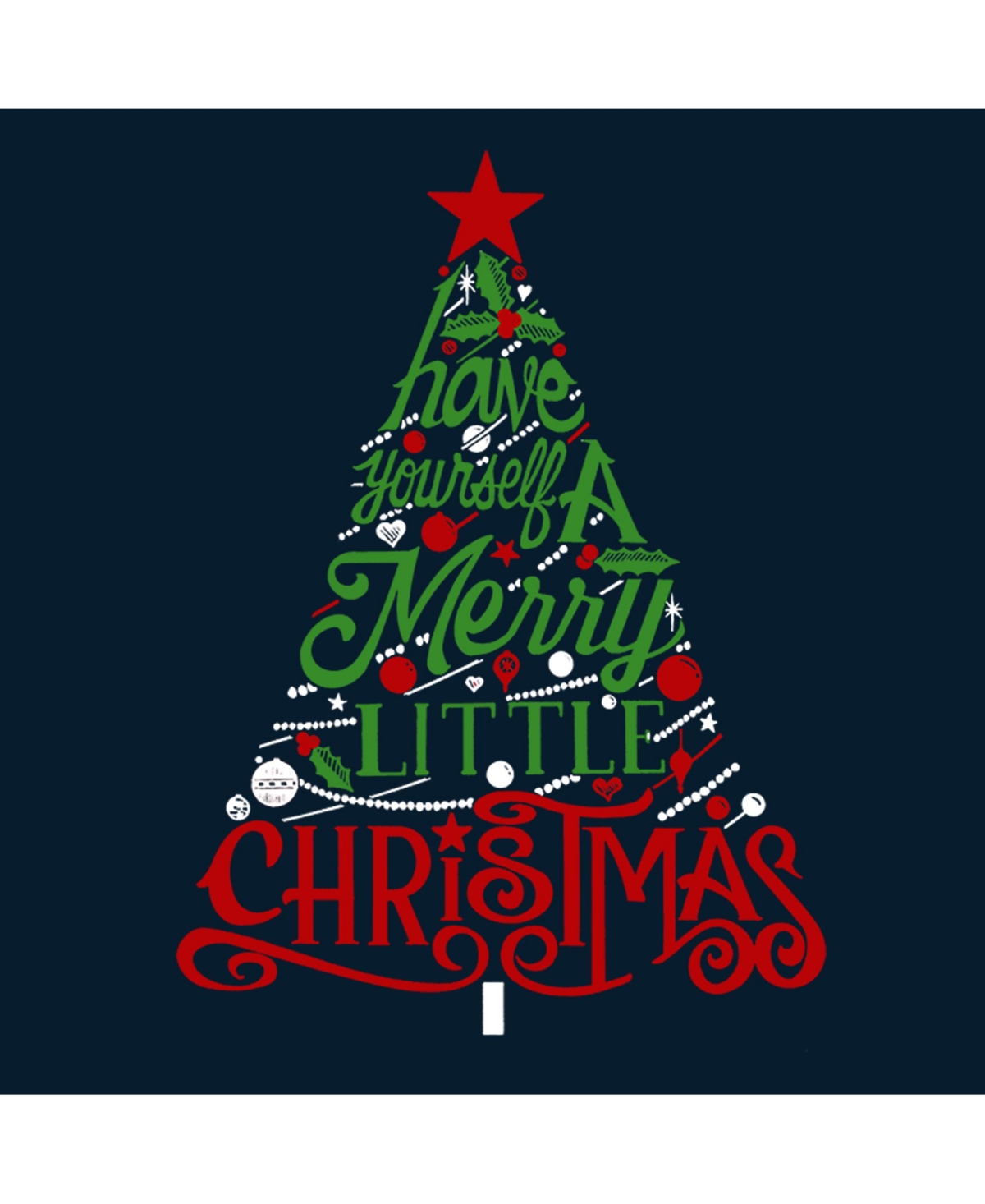 La Pop Art Boys Have Yourself a Merry Christmas Word Art Hooded Sweatshirt