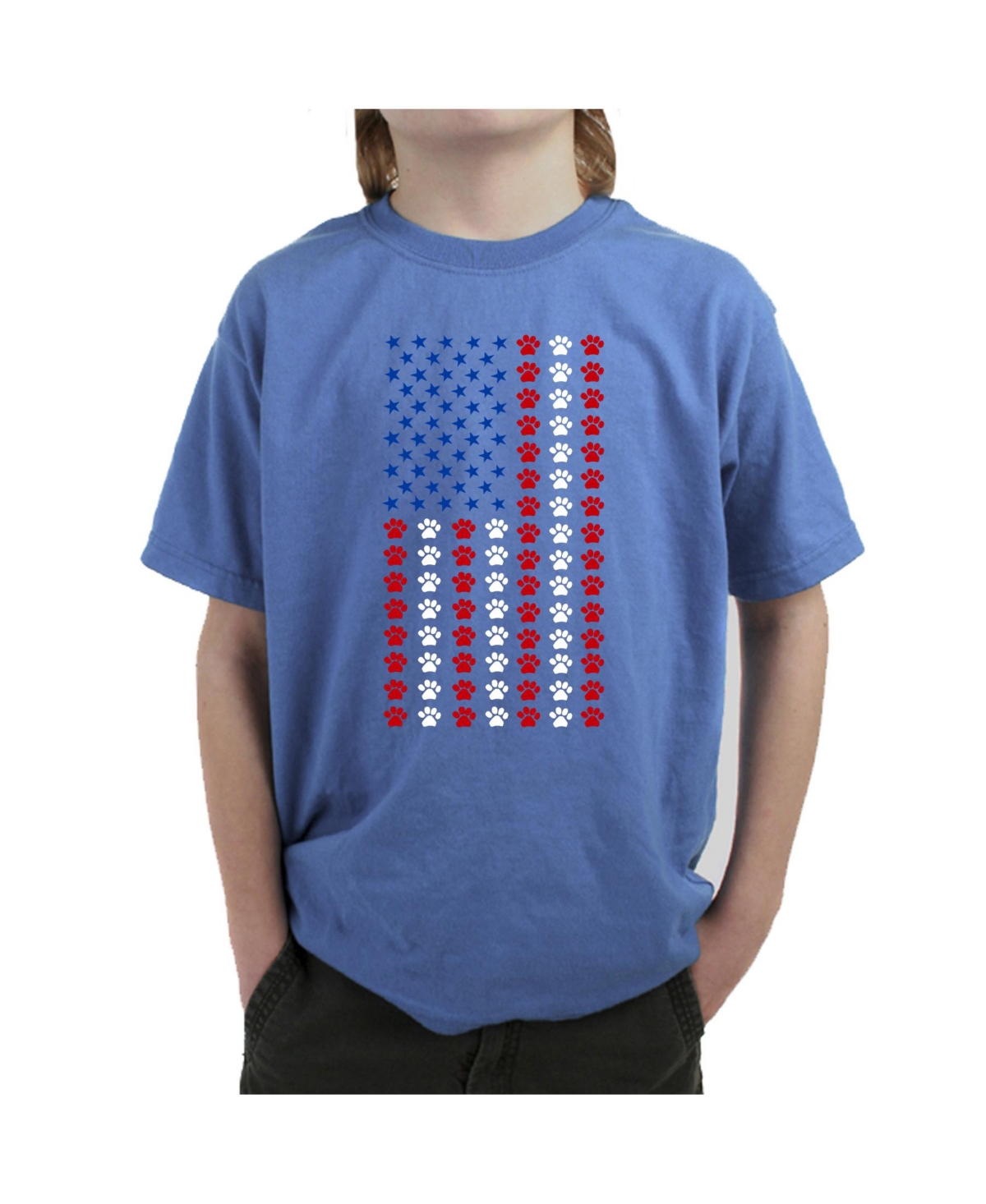 La Pop Art Boys Paws Flag Word Art T-Shirt