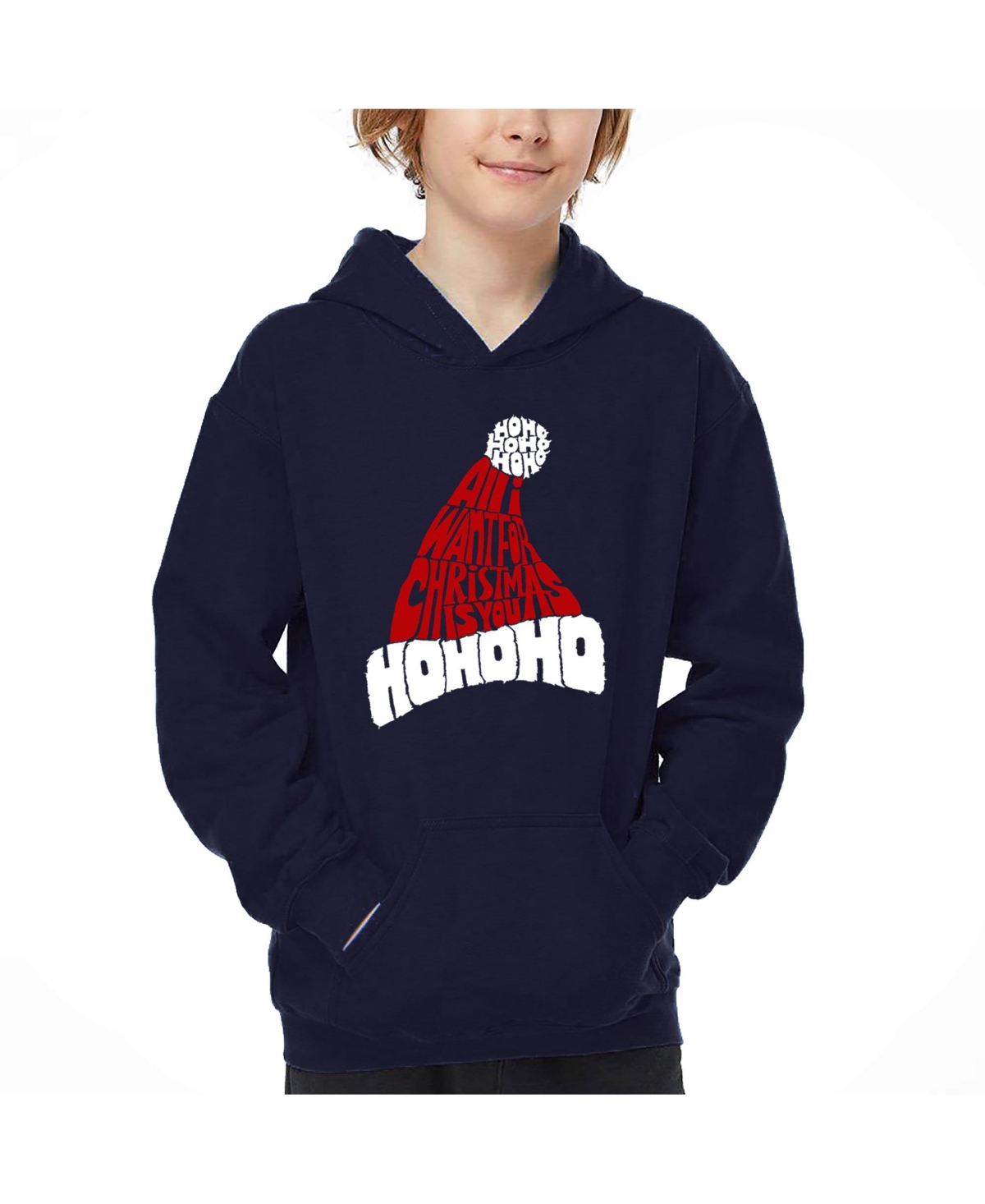 La Pop Art Boys All I Want for Christmas is You Word Art Hooded Sweatshirt