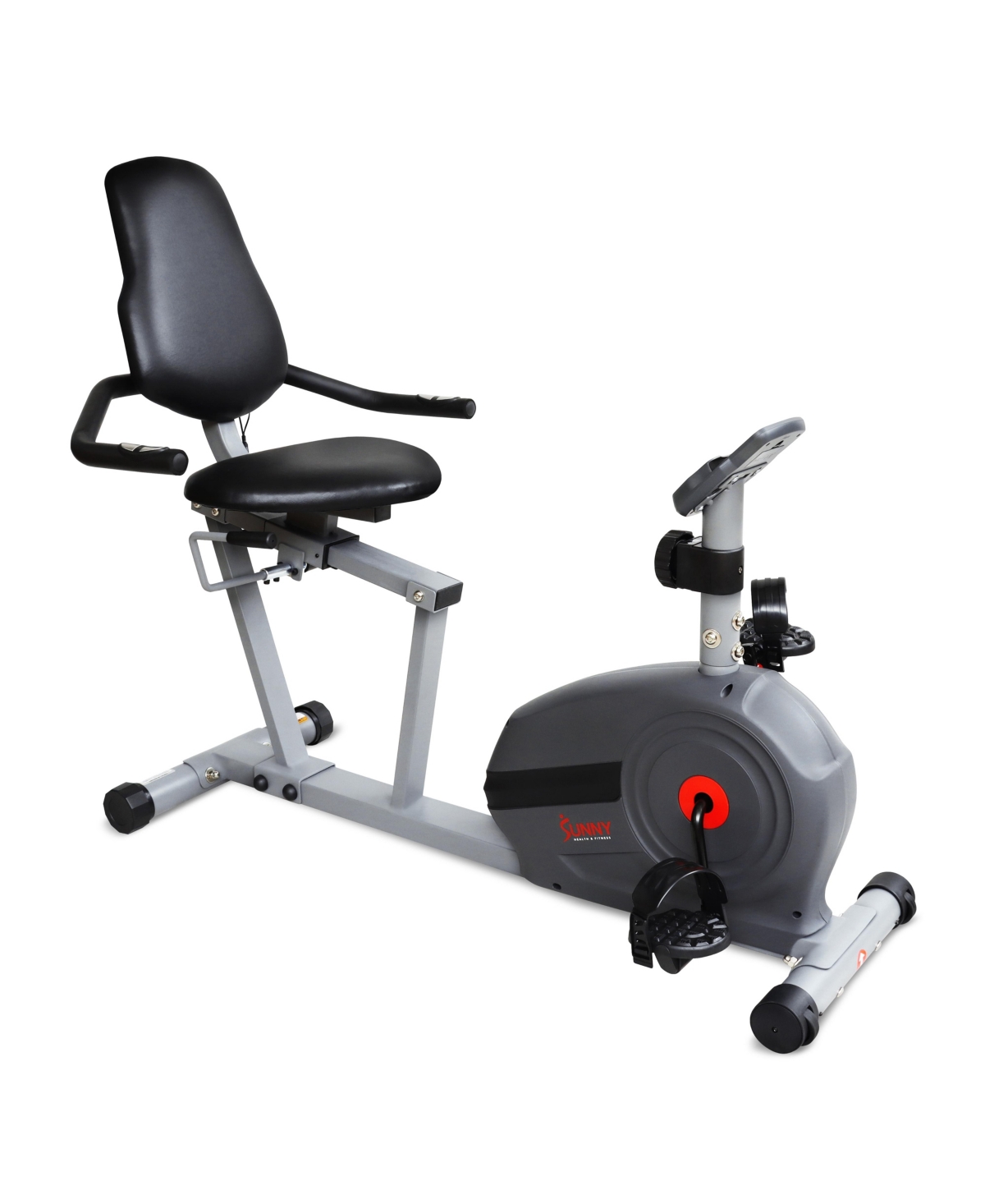 Sunny Health & Fitness Essentials Series Magnetic Smart Recumbent Bike with Exclusive SunnyFit App Enhanced Bluetooth Connectivity - Sf-RB422903 - Gre