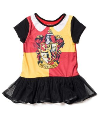 Little Girls Gryffindor Ravenclaw Cosplay T-Shirt Dress Leggings and Headband 3 Piece Outfit Set to