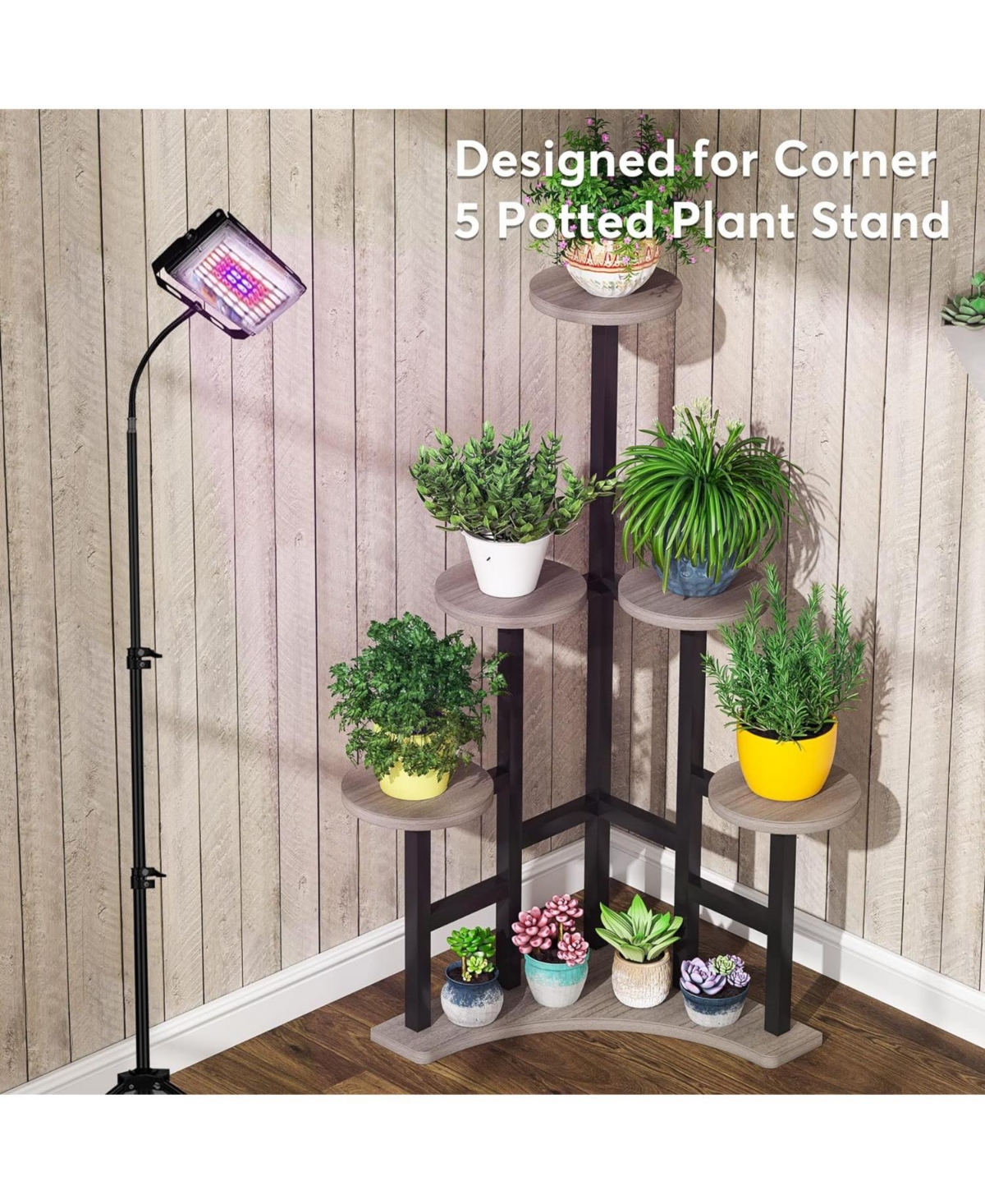 Tribesigns Corner Plant Stand Indoor, 6 Tiered Plant Shelf Flower Stand, Tall Multiple Potted Plant Holder Rack Planter Organizer for Living Room Balc