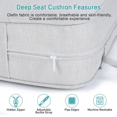 24&amp;#x201D; x 24&amp;#x201D; Patio Furniture Outdoor Deep Seat (2 Back 2 Seater 2 Pillow )