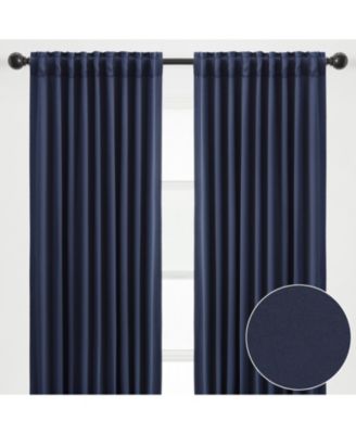 Premium 2-Panel Solid Contemporary Room Darkening Curtains - 3-in-1 Back Tab, Rod Pocket, Ring Tab  - for Windows Living Room Bedroom