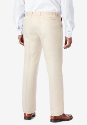 Big & Tall Linen Blend Plain Front Dress Pants