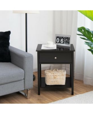 Wooden Storage Shelf with Drawer for Bedroom and Living Room