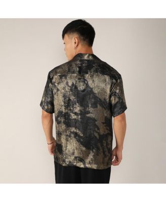 Men's Midnight Black & Metallic Gold Metallic Ombre Shirt