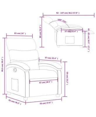 Recliner Chair Gray Faux Leather
