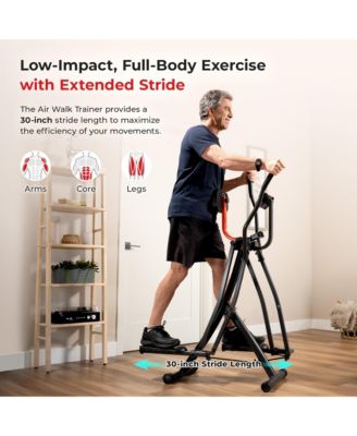 Smart Air Walk Cross Trainer Elliptical Machine Glider w/Performance LCD Monitor, Low-Impact, 30 Inch Stride and Exclusive SunnyFit App Bluetooth Connectivity - SF-E902S