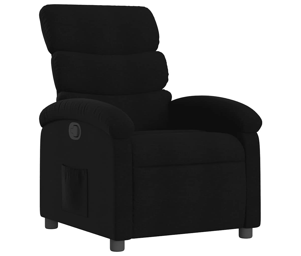 Recliner Chair Black Fabric - Black