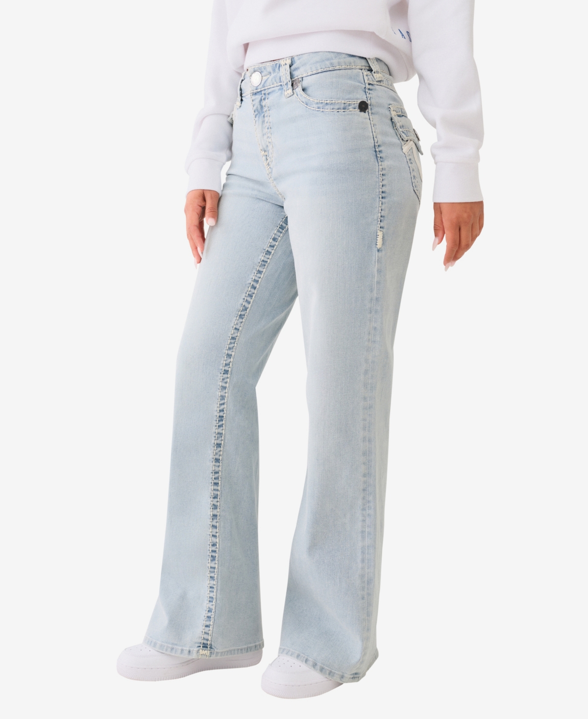 True Religion Women's Bobbi Baggy Super T Flap Jean
