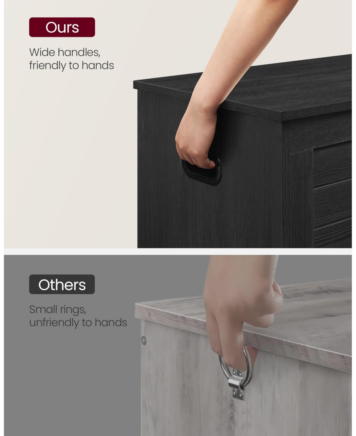 Slickblue Storage Chest, Storage Trunk With 2 Safety Hinges, For Entryway, Bedroom