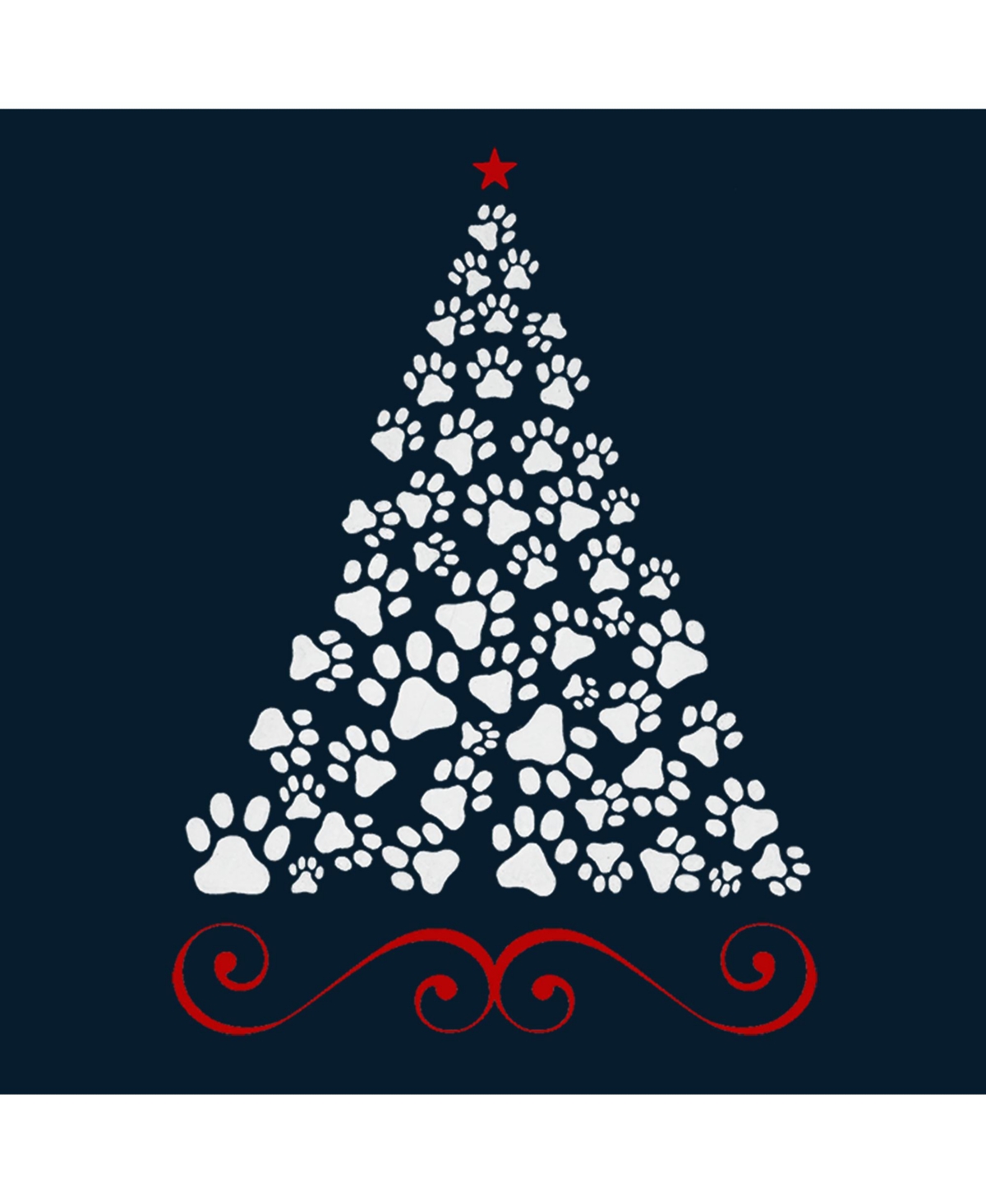 La Pop Art Boys Paw Christmas Tree Word Art Hooded Sweatshirt