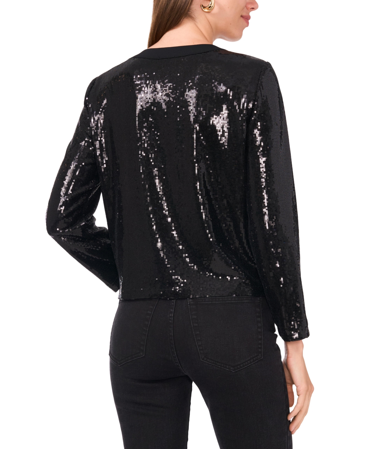 Vince Camuto Sequin Jacket In Rich Black