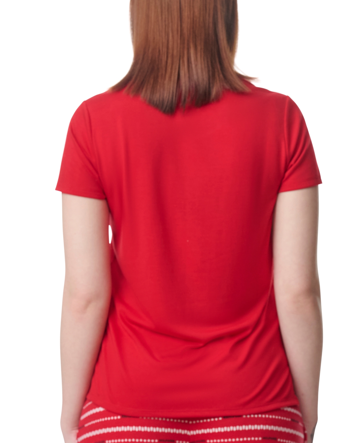 Tommy Hilfiger Women's Short-sleeve Crewneck Sleep Tee In Tango Red