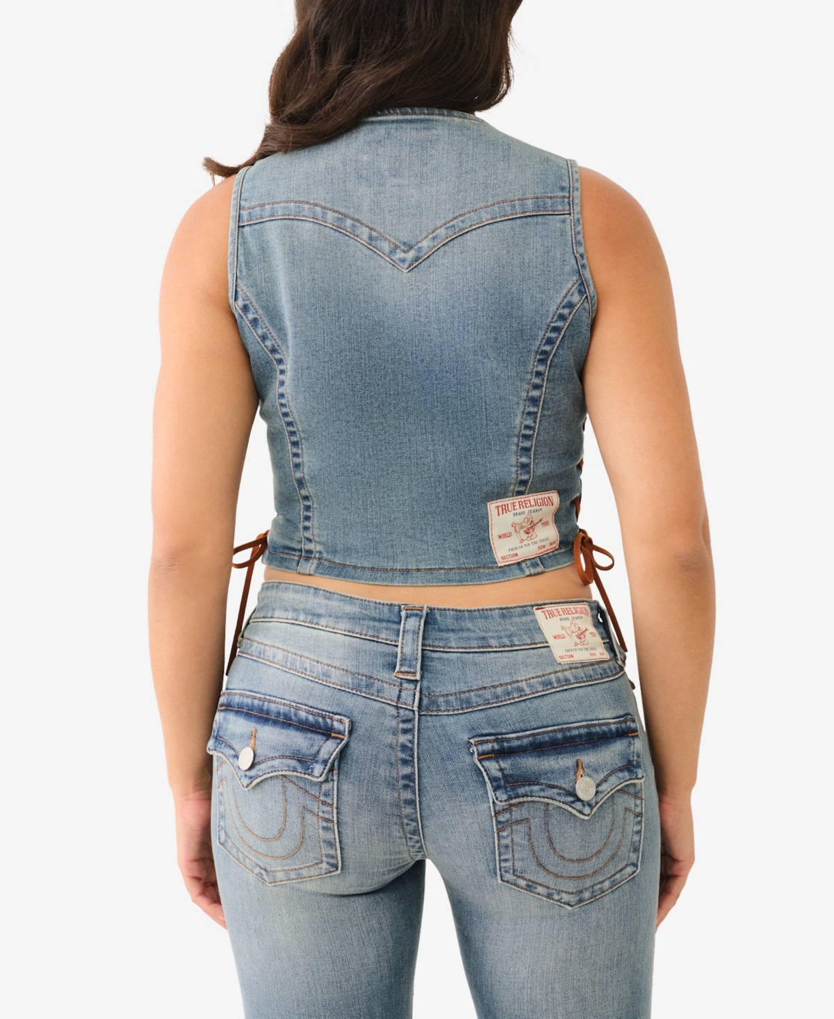 True Religion Women's Lace Up Vest