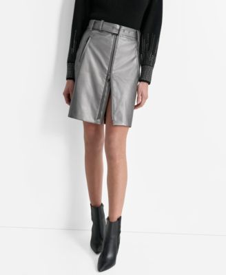 Macy's faux leather skirt best sale