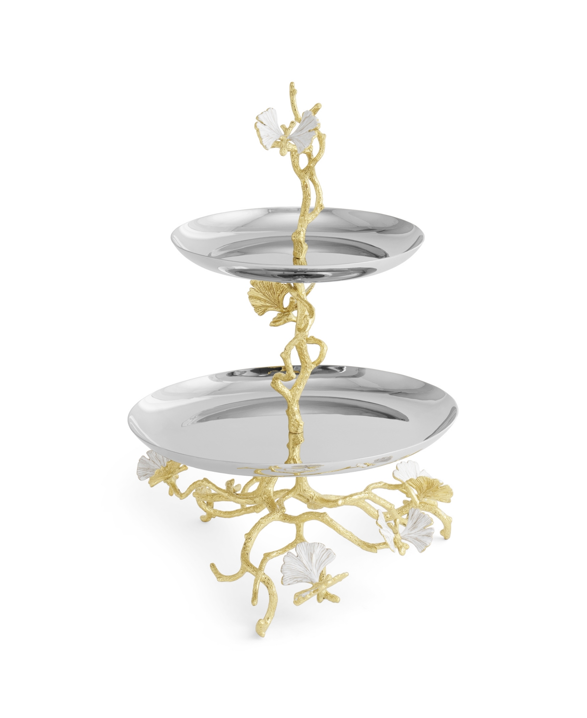 Michael Aram Butterfly Ginkgo Gold Two Tier Etagere