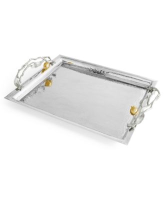Pomegranate Silver and Gold Serving Tray