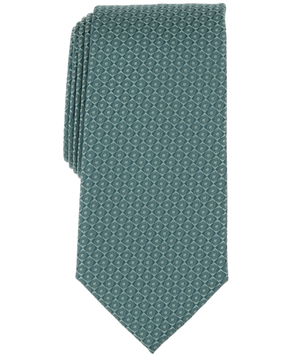 Perry Ellis Men's Cronan Geo-pattern Solid Tie In Green