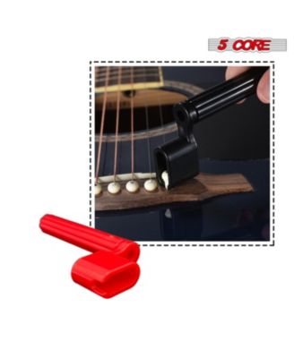 Guitar String Winder Bridge Pin Remover 6Pcs Acoustic Electric Guitars Repair Maintenance Tool Peg Puller Strings Extractor - SW S RED 6PCS