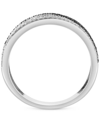 EFFY&reg; Black & White Diamond Pav&eacute; Bypass Statement Ring (1/2 ct. t.w.) in 14k White Gold