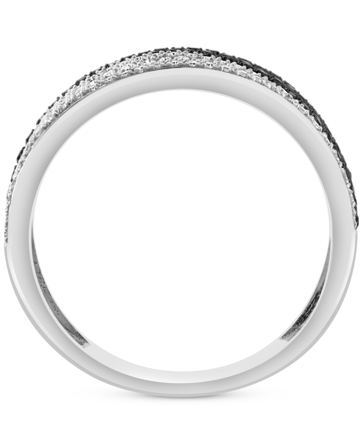 Effy Collection Effy Black & White Diamond Pave Bypass Statement Ring (1/2 Ct. T.w.) In 14k White Gold In White Gold