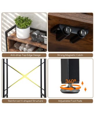 Over-The-Toilet Storage Cabinet with Heavy-Duty Metal Frame 2-door Freestanding