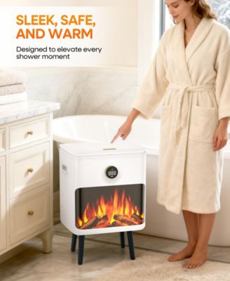 22L LED Display and Flame Effect, Fast Heating, Safety Lock, Timer, and Fragrance Disc Design Electric Towel Warmer Bucket