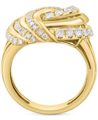 EFFY&reg; Diamond Swirling Cluster Statement Ring (1 ct. t.w.) in 14k Gold