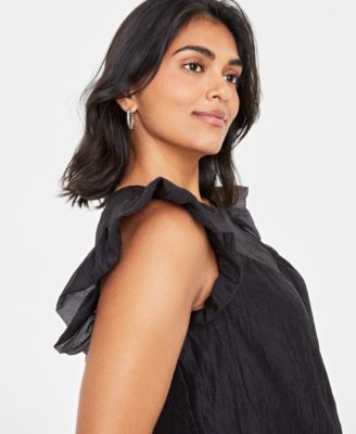Women's Sheer Ruffle Sleeve Top, Created for Macy's