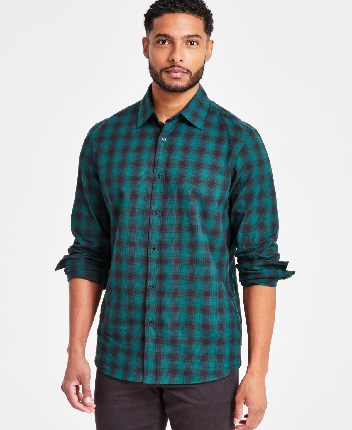 Michael Kors Men's Classic-Fit Shadow Plaid Shirt