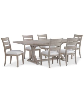 Sadie 7-Pc. Rectangular Dining Set (Table &amp; 6 Ladder Back Chairs), Created for Macy&#39;s