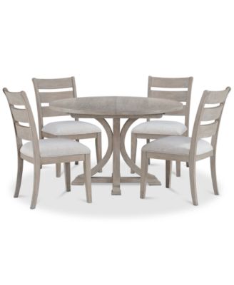 Sadie 5-Pc. Round Dining Set (Table & 4 Ladder Back Chairs), Created for Macy's